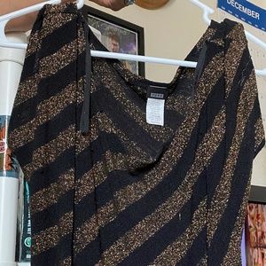 Toto Gold and Black Striped Top
